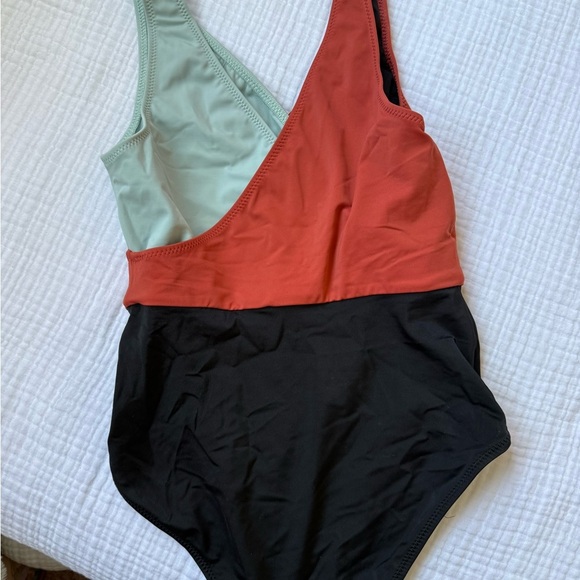 SOLID & STRIPED Red and Light Blue Swimsuit - Picture 2 of 3